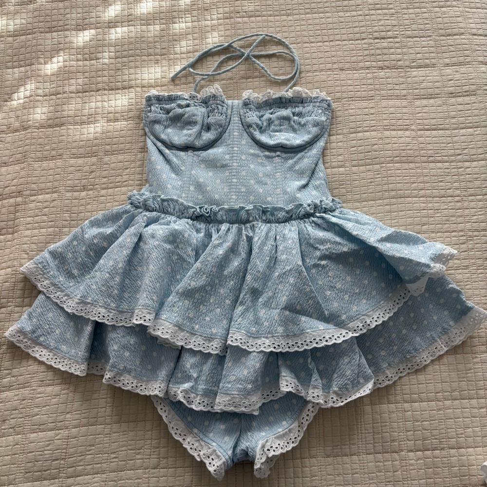SELKIE The Baby Blue Polka Dot Clubhouse Swim Dress!